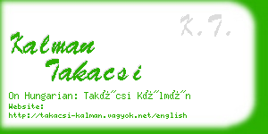 kalman takacsi business card